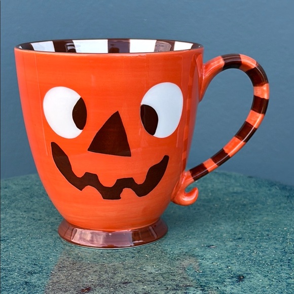 Starbucks Other - Vintage Starbucks Halloween Jack O’Lantern Monster Orange Stripe 2007 Mug